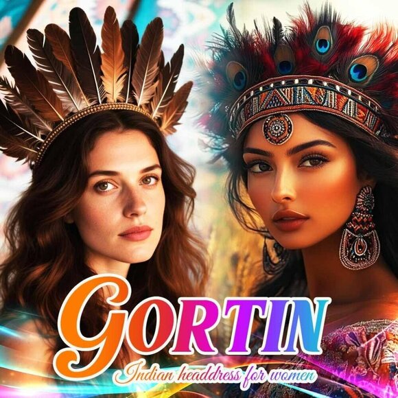 Feather Headdress Indian Headband Peacock Native American Costume Accessory main image 6